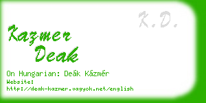 kazmer deak business card